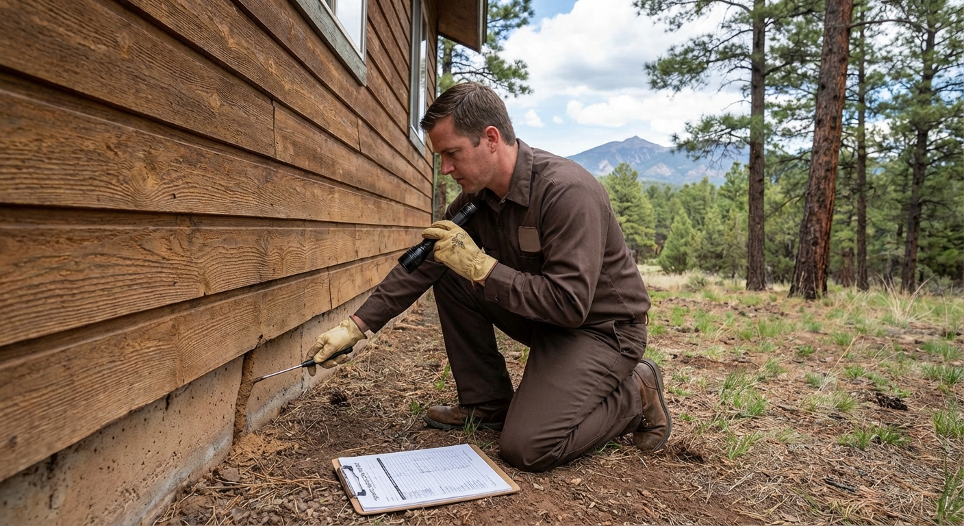 Termite inspection process during a Flagstaff home inspection